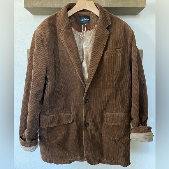 ChouYatou Other - Oversized Corduroy Boyfriend Blazer in Neutral Brown—Size LARGE, NWOT